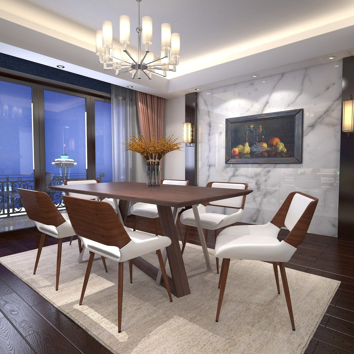 Worldwide Home Furnishings Drake_Hudson Puwt-7pc Dining Set 7pc Dining Set 207-219_582PUWT