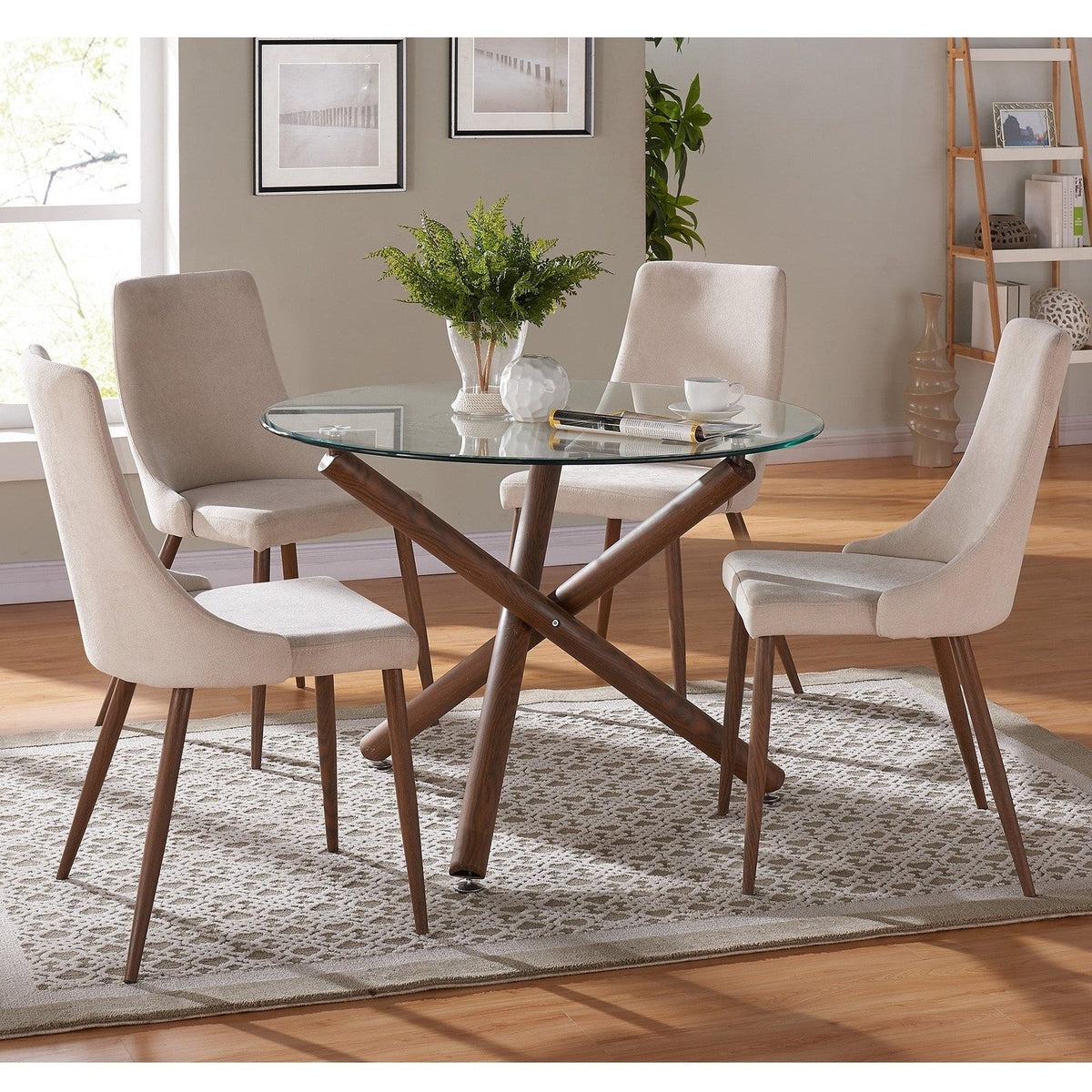 Worldwide Home Furnishings Rocca_Cora Bg-5pc Dining Set 5pc Dining Set 207-264/182BG