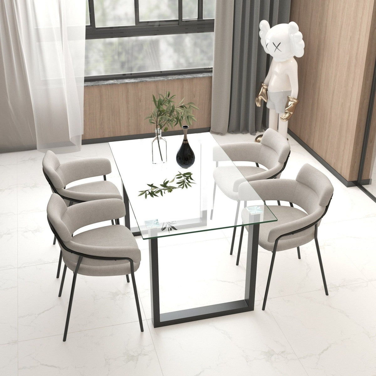 Worldwide Home Furnishings Franco Bk_Axel Gry-5pc Dining Set 5pc Dining Set 207-454BK_674GRY
