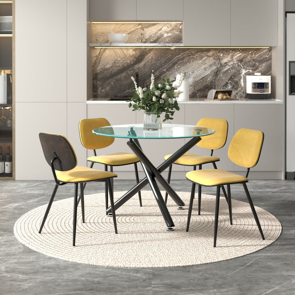 Worldwide Home Furnishings Suzette_Capri Mus-5pc Dining Set 5pc Dining Set 207-476BK_591MUS
