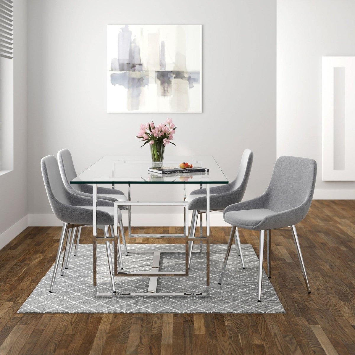 Worldwide Home Furnishings Eros Ch_Cassidy Vlg-5pc Dining Set 5pc Dining Set 207-482/330GY