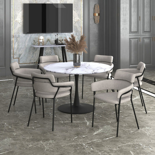 Worldwide Home Furnishings Zilo Lg Bk_Axel Gry-7pc Dining Set 7pc Dining Set 207-671BK_L_674GRY