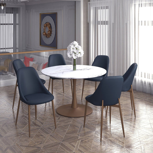 Worldwide Home Furnishings Zilo Large Gd_Cleo Bk-7pc Dining Set 7pc Dining Set 207-671GD_L_636BK