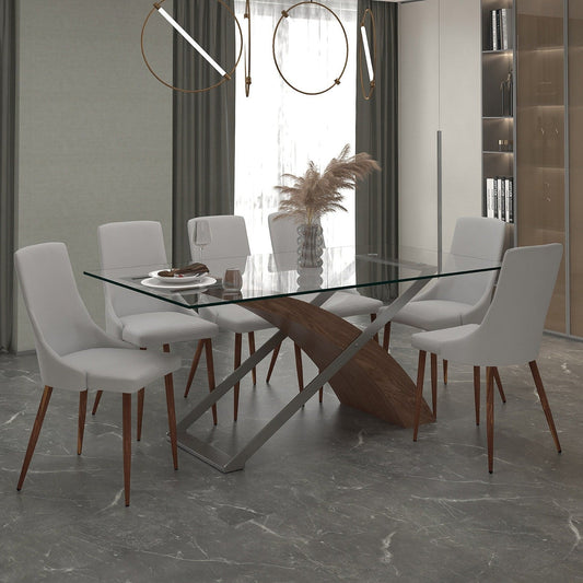 Worldwide Home Furnishings Veneta_Cora Pulg-7pc Dining Set 7pc Dining Set 207-931WL_182PULG