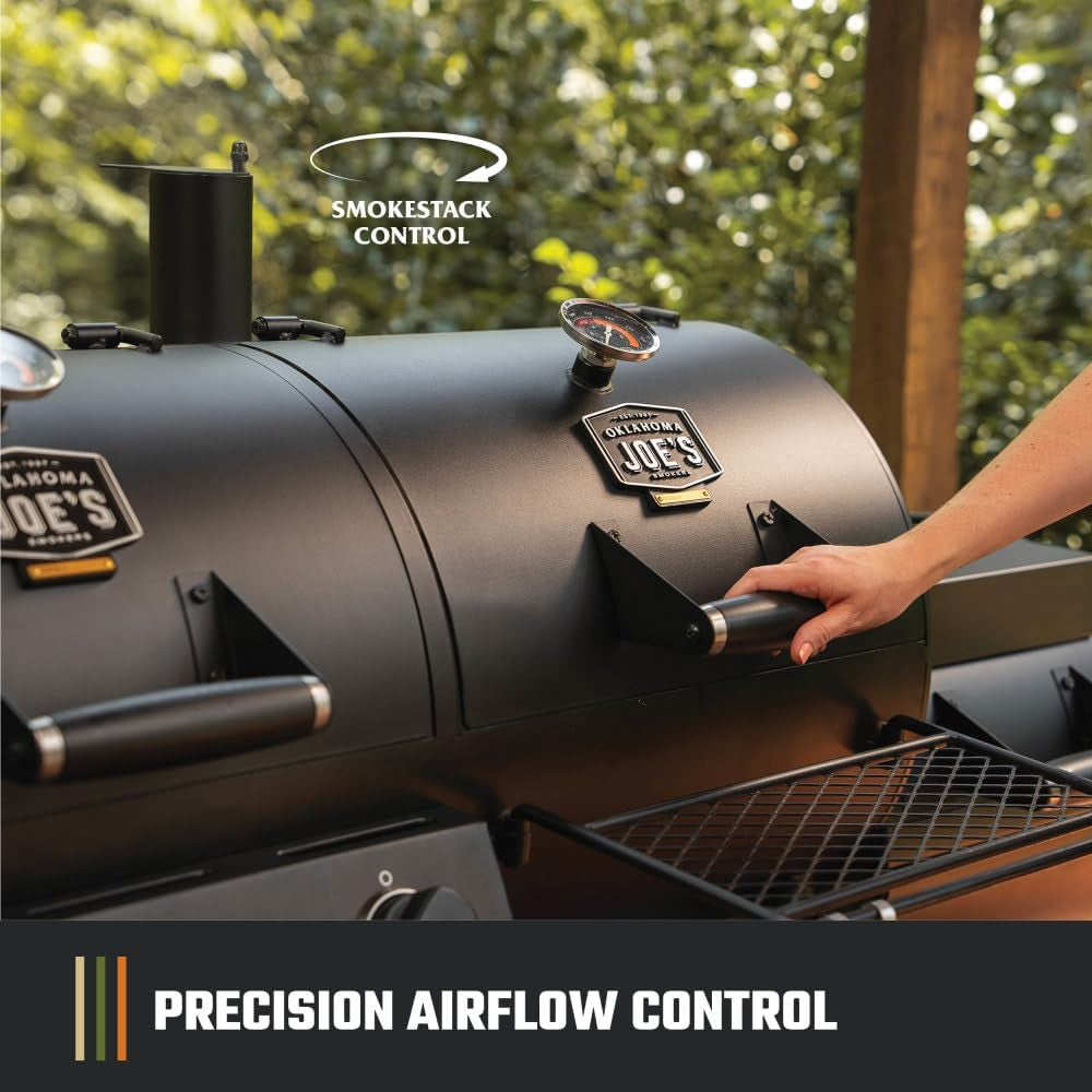 Oklahoma Joe's Canyon Combo Dual Fuel Smoker & Grill - 3-Burner Propane Gas & Charcoal with 1031 sq. in. Cooking Area - 24203004