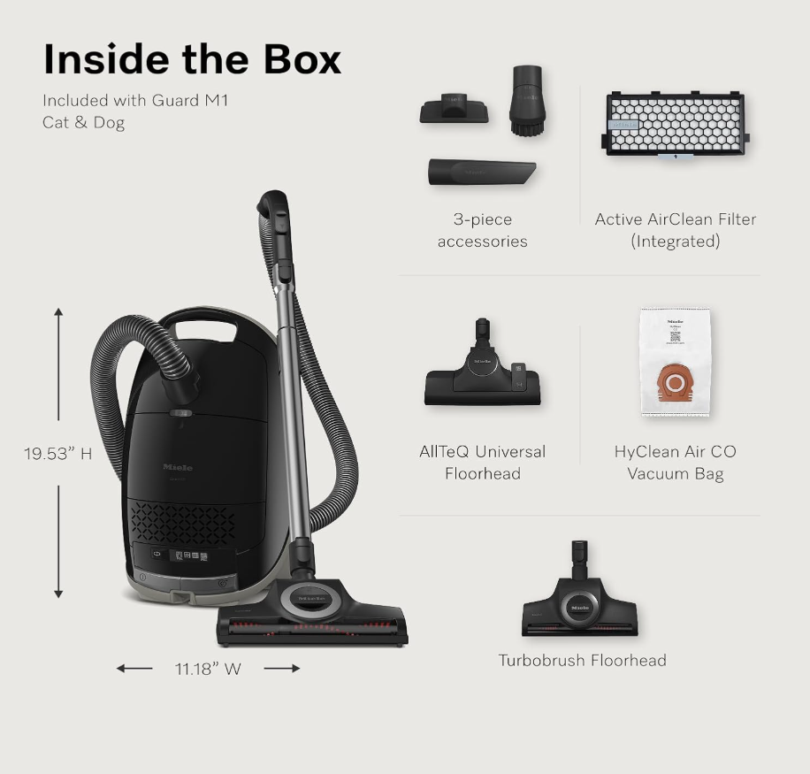 Guard L1 Cat & Dog Canister Vacuum with Odor-Reducing Filter