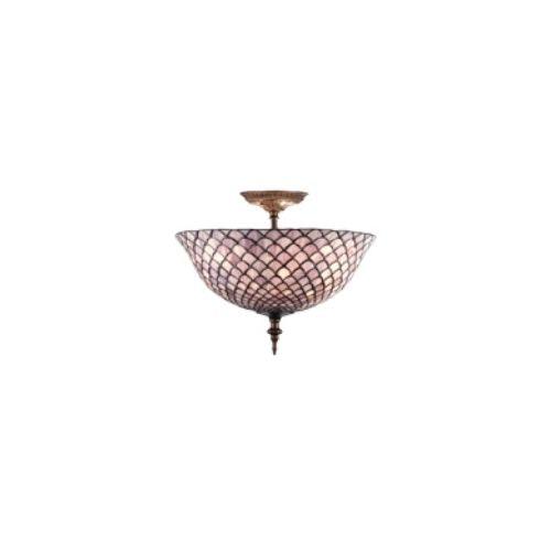 Meyda 16"Wide Tiffany Fishscale Flushmount