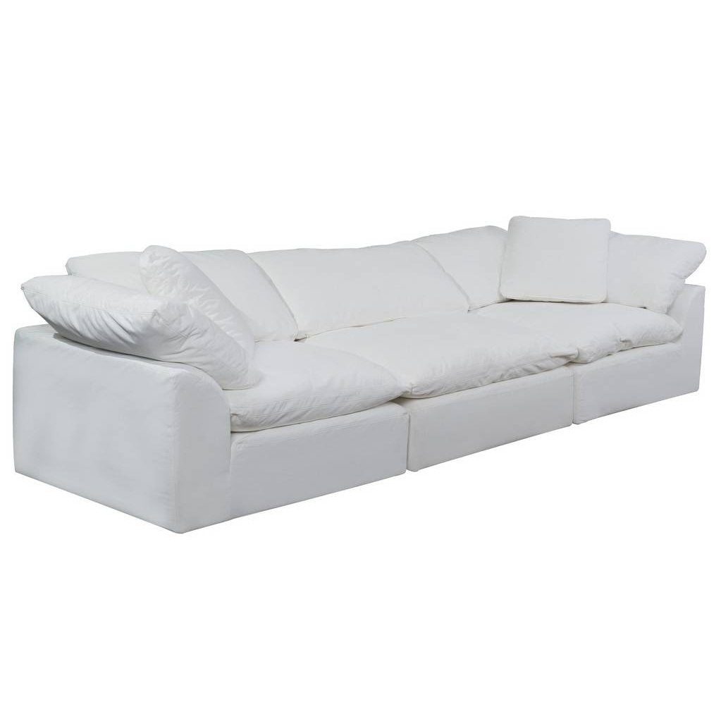 Sunset Trading Cloud Puff 3 Piece 132" Wide Slipcovered Modular Sectional Sofa