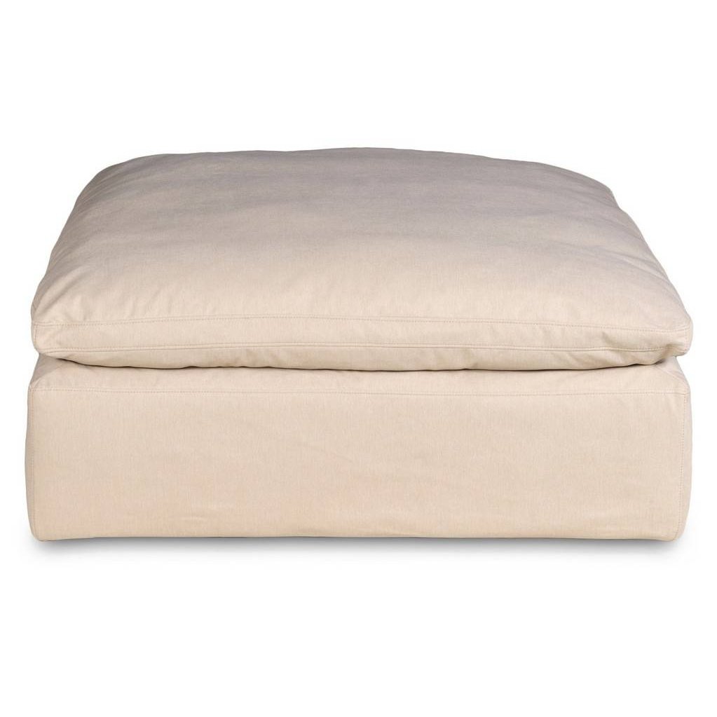 Sunset Trading Cloud Puff Slipcovered 44" Square Sectional Modular Ottoman | Stain Resistant Performance Fabric | Tan SU-145830-391084
