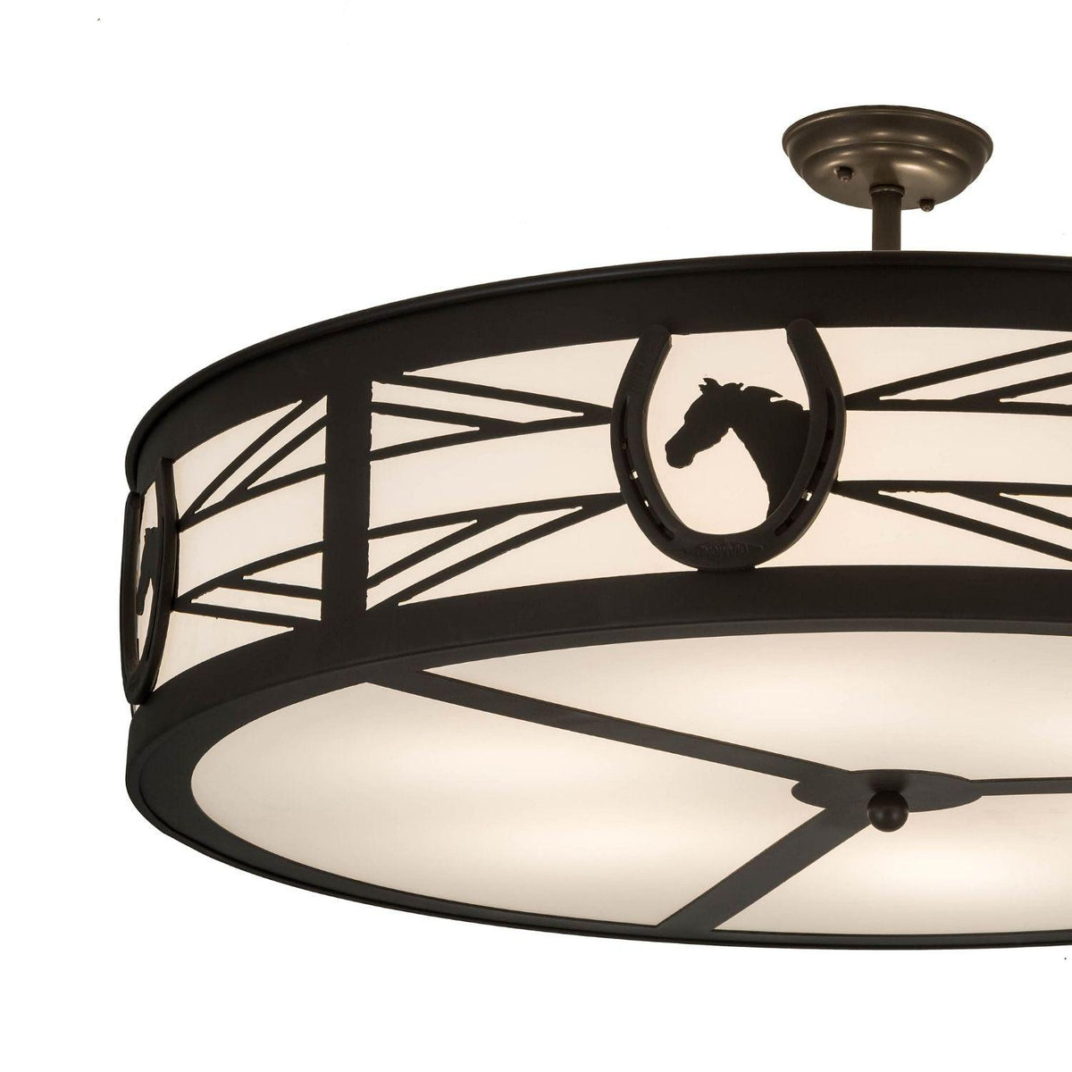 Meyda 36" Wide  Bronze Horseshoe Flushmount