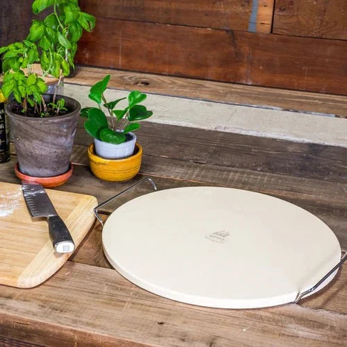 WPPO 15-Inch Pizza Baking Stone with Handles WKST-15R
