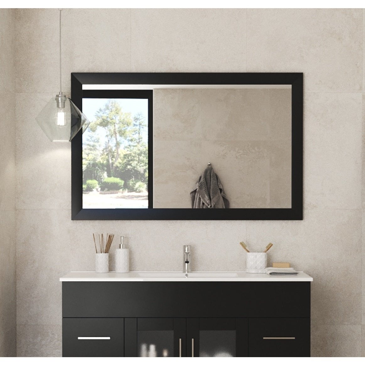Laviva Sterling 48" Framed Rectangular Espresso Mirror 313FF-4830E
