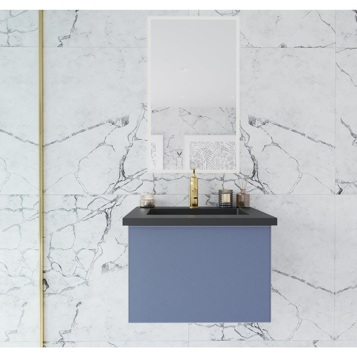 Laviva Vitri 24" Nautical Blue Wall Hung Bathroom Vanity Cabinet 313VTR-24NB