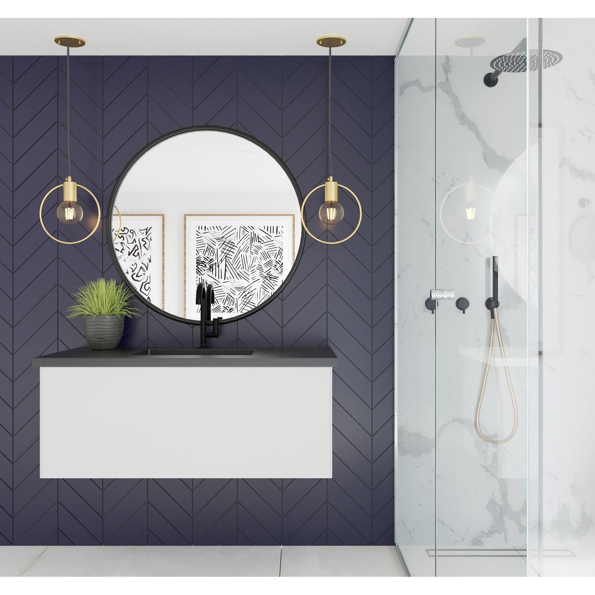 Laviva Vitri 42" Cloud White Wall Hung Bathroom Vanity Cabinet  313VTR-42CW