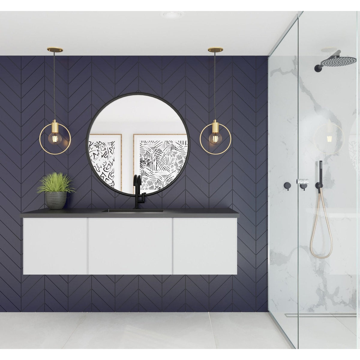Laviva Vitri 60" Cloud White Single Sink Wall Hung Bathroom Vanity Cabinet 313VTR-60CCW