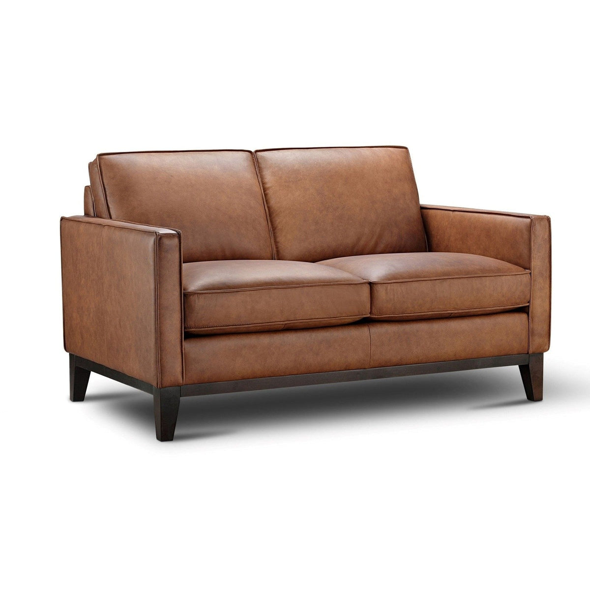 GTR Pimlico Brown Leather Loveseat