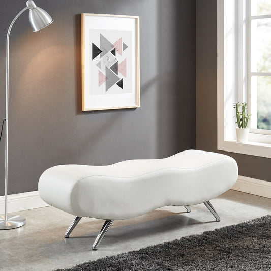 Worldwide Home Furnishings Stealth Ii-Bench-White Bench 401-752WT