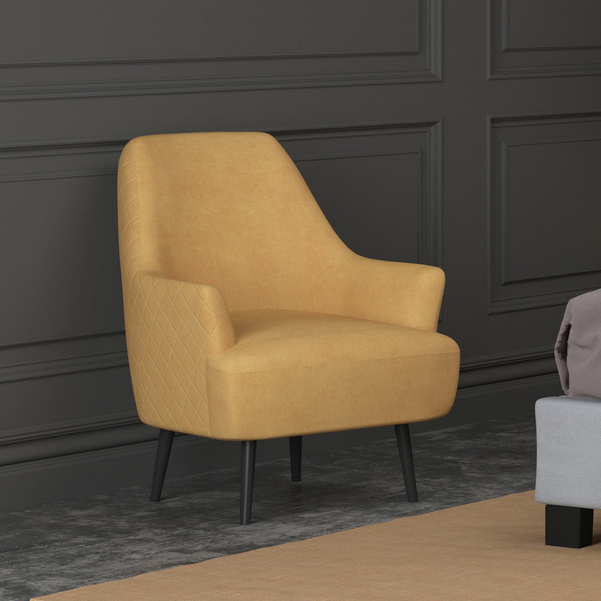 Worldwide Home Furnishings Nomi-Accent Chair-Mustard Accent Chair 403-543MUS