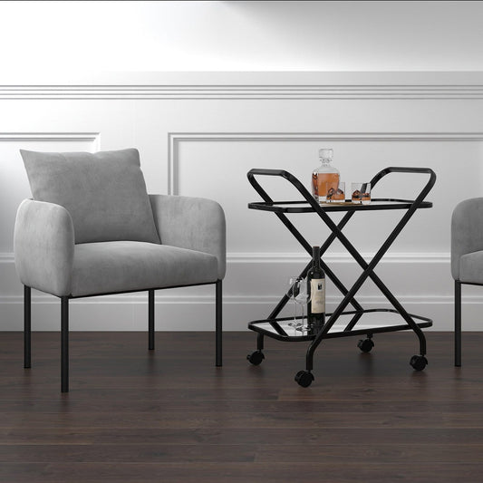Worldwide Home Furnishings Petrie-Accent Chair-Grey Accent Chair 403-556GY/BK