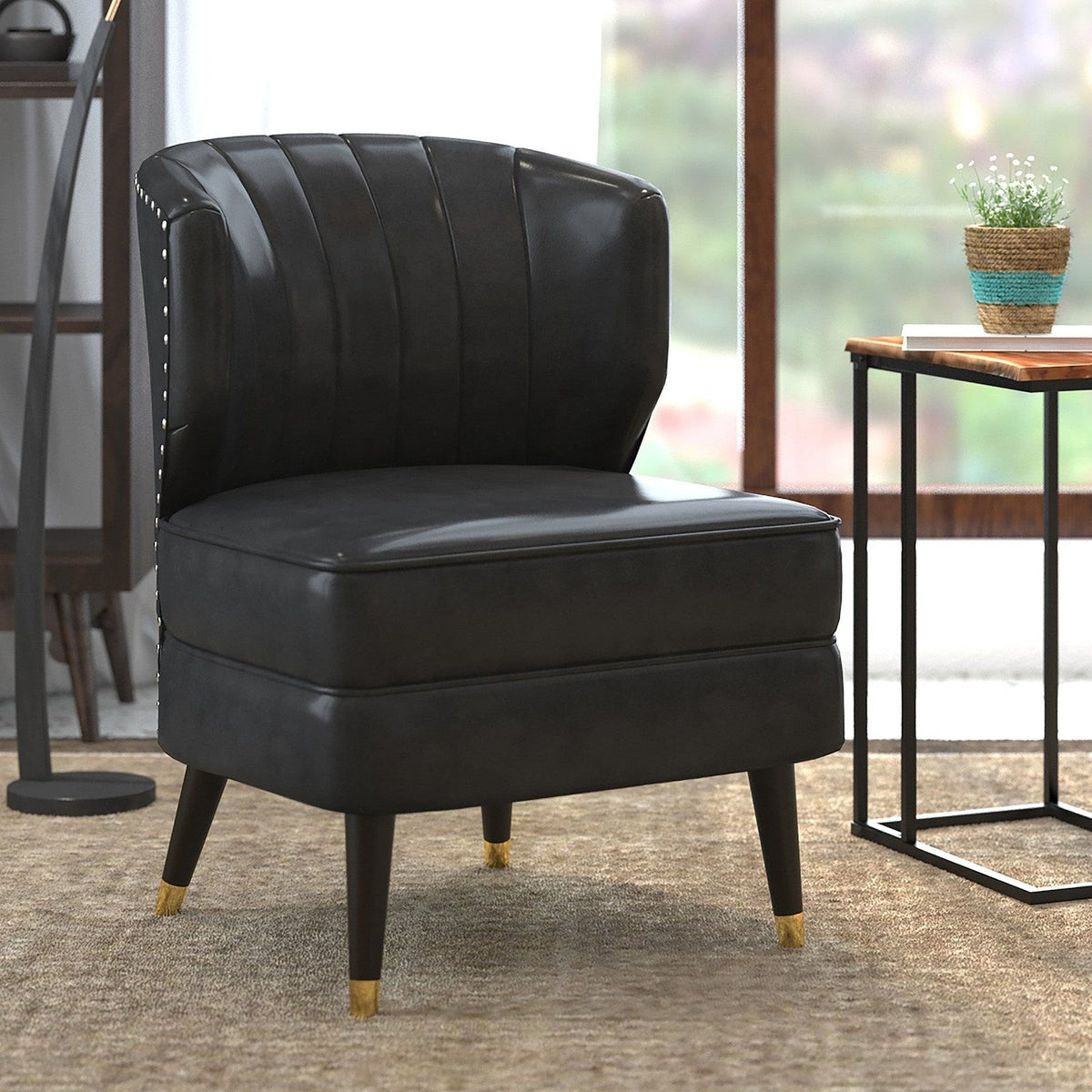 Worldwide Home Furnishings Kyrie-Accent Chair-Grey Accent Chair 403-587GY