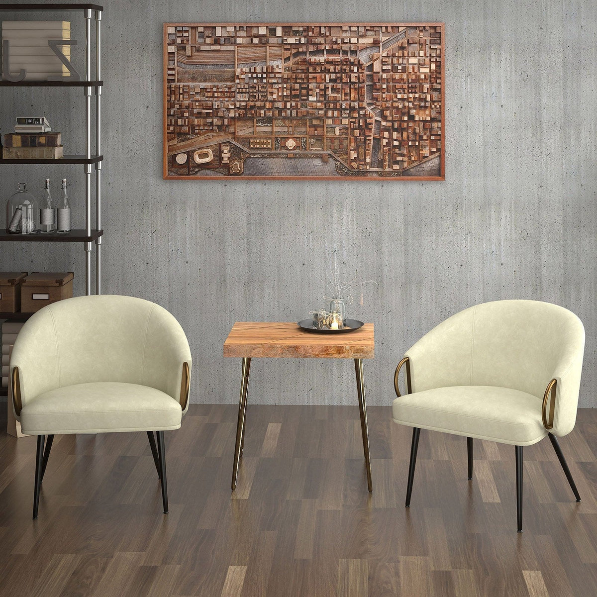 Worldwide Home Furnishings Zita-Accent Chair-Ivory Accent Chair 403-668IV