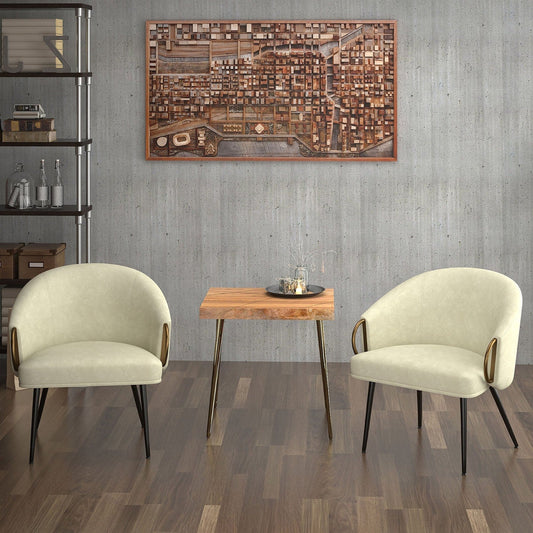 Worldwide Home Furnishings Zita-Accent Chair-Ivory Accent Chair 403-668IV