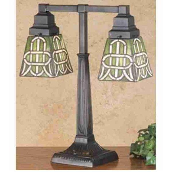 Meyda 20"H Knotwork Mission 2 Lt Desk Lamp