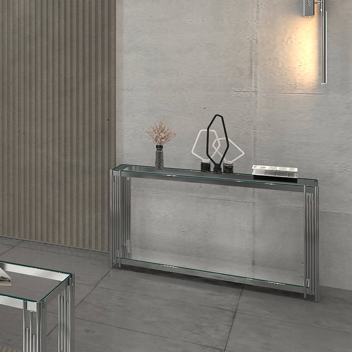 Worldwide Home Furnishings Estrel-Console Table-Silver Console Table 502-630CH