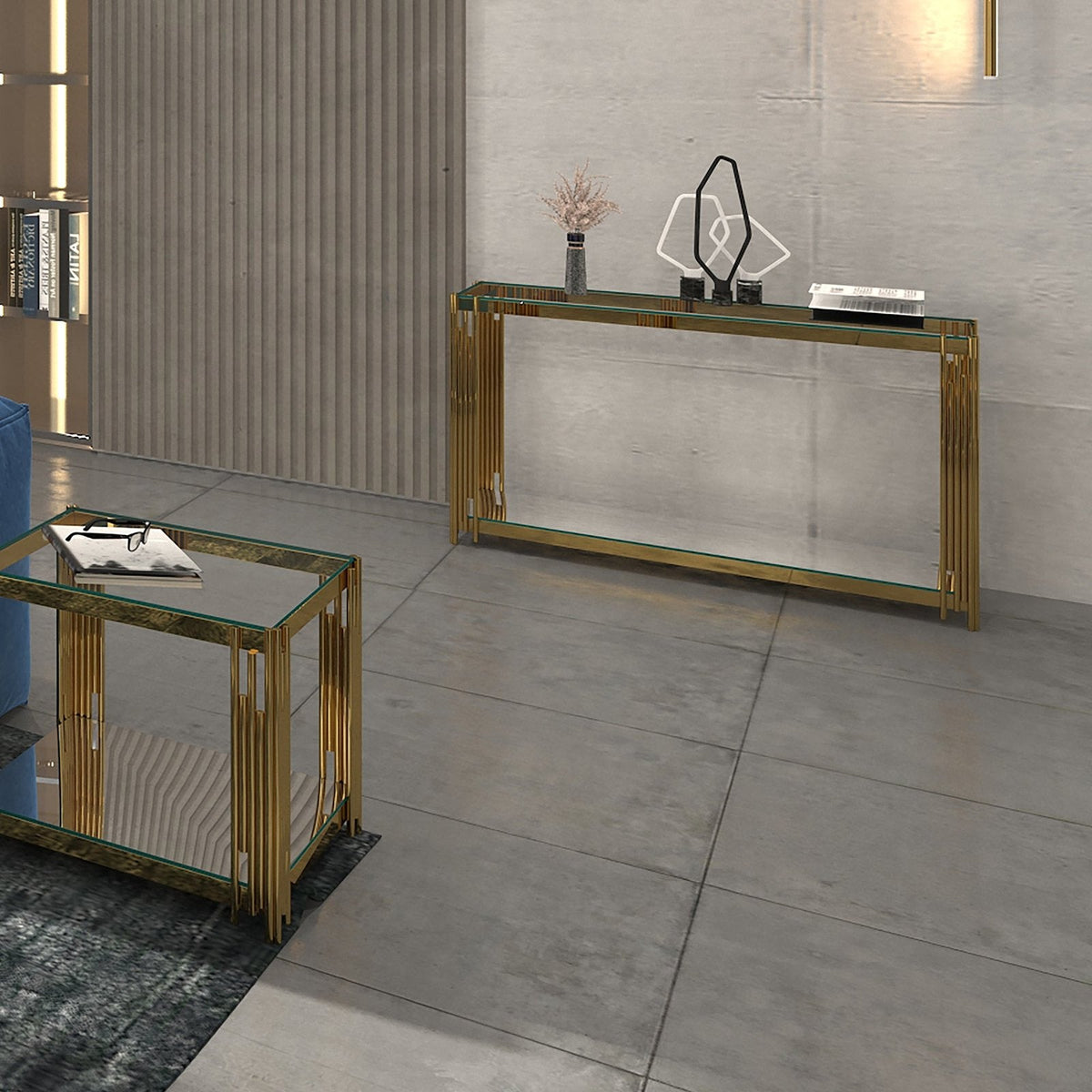 Worldwide Home Furnishings Estrel-Console Table-Gold Console Table 502-630GL