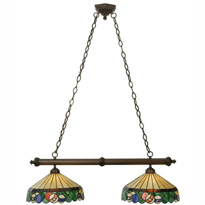 Meyda 37"L Green Billiard 2 LT Island Pendant