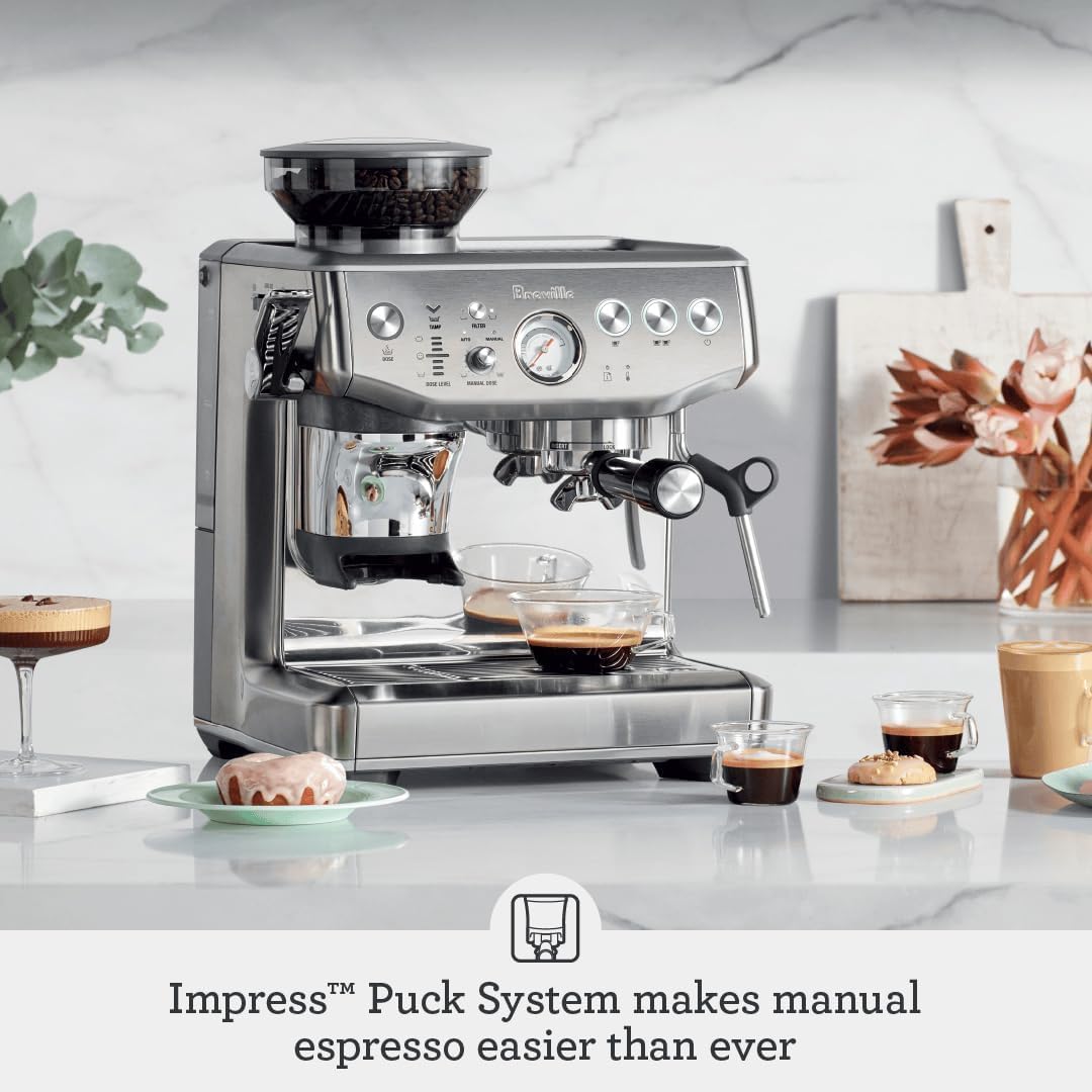 Sage the Barista Express Impress Espresso Machine - Integrated Grinder with Assisted Tamping - SES876