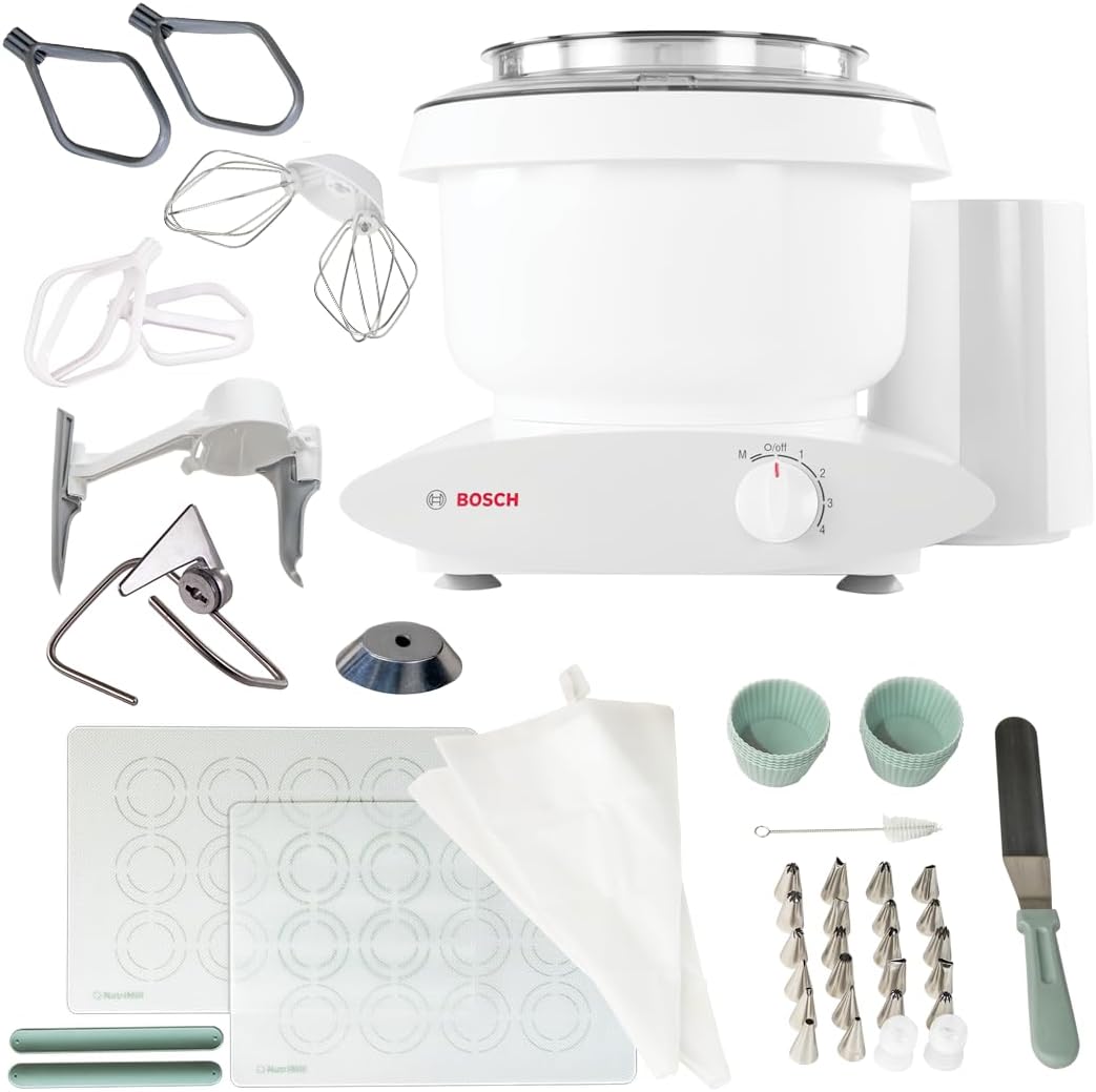 Bosch Universal Plus Stand Mixer with NutriMill Baker's Pack - 500W Motor & 6.5 Qt Bowl