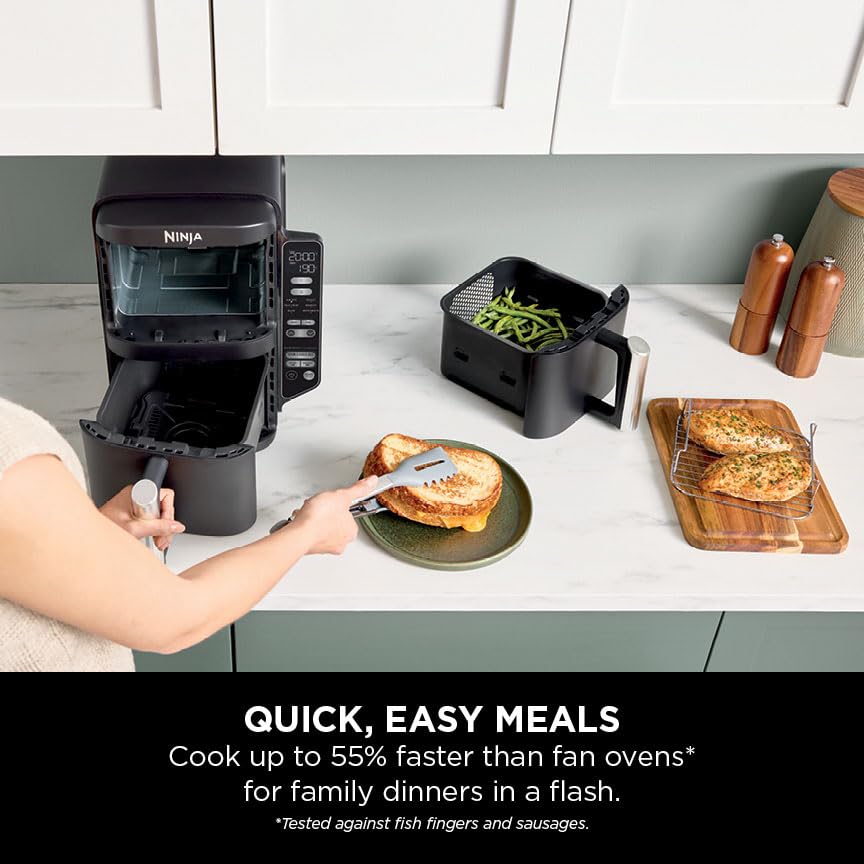 Ninja Double Stack 2-Drawer Air Fryer 7.6L SL300UK, Black