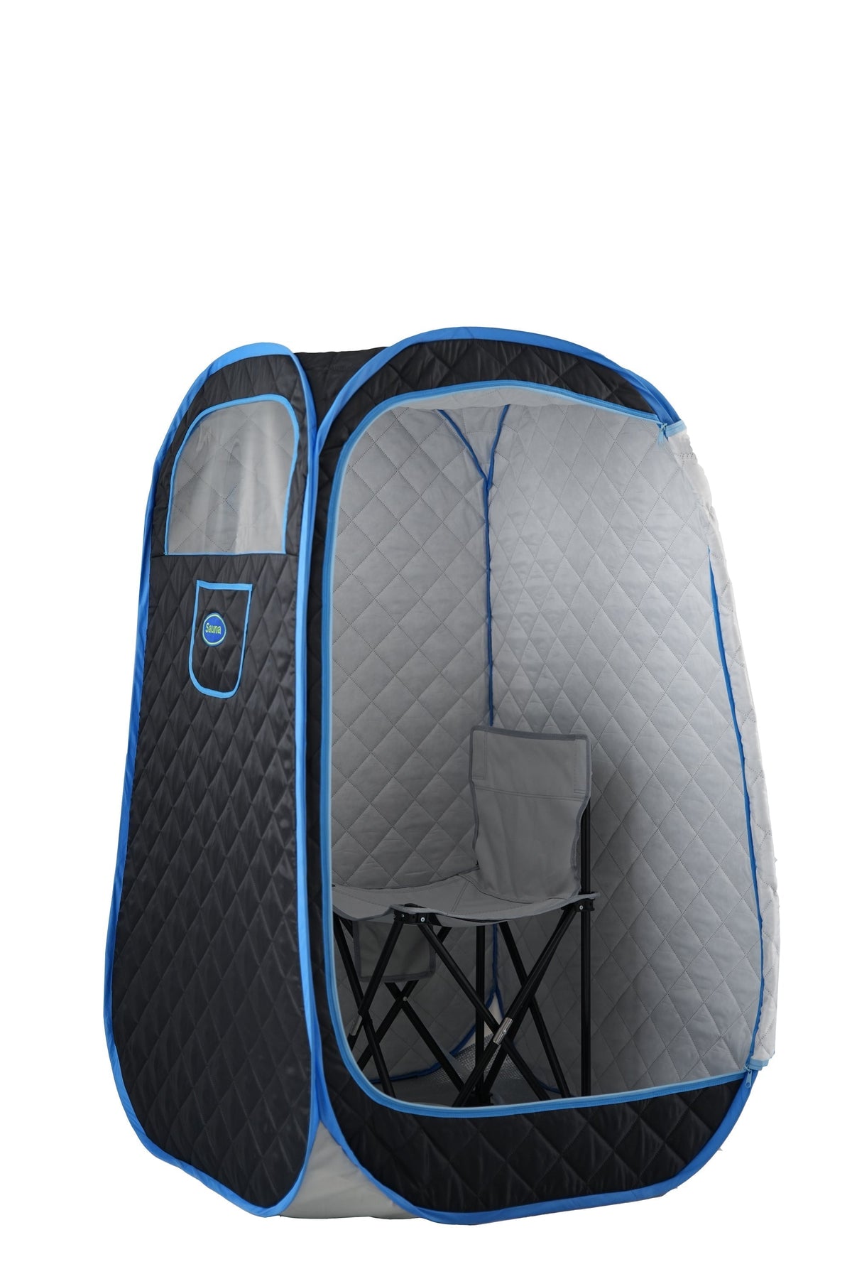 Portable Folding Steam Sauna with 1000W 2.2L Steamer, Remote & Chair - Black