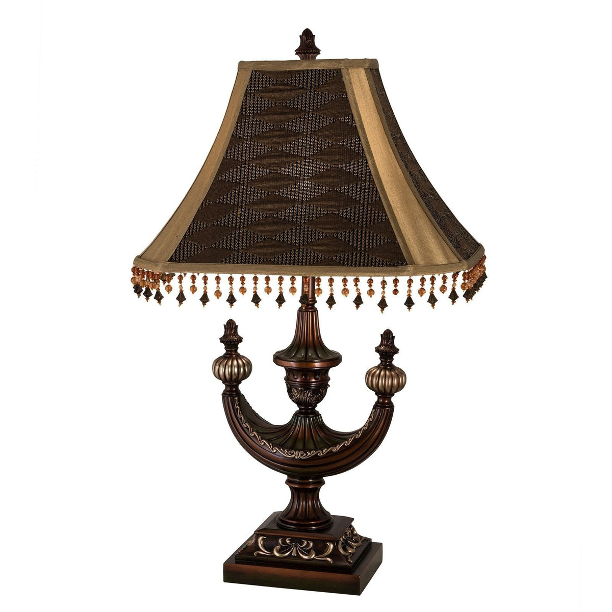 Meyda 29" High Brown Alhambra Oblong Desk Lamp