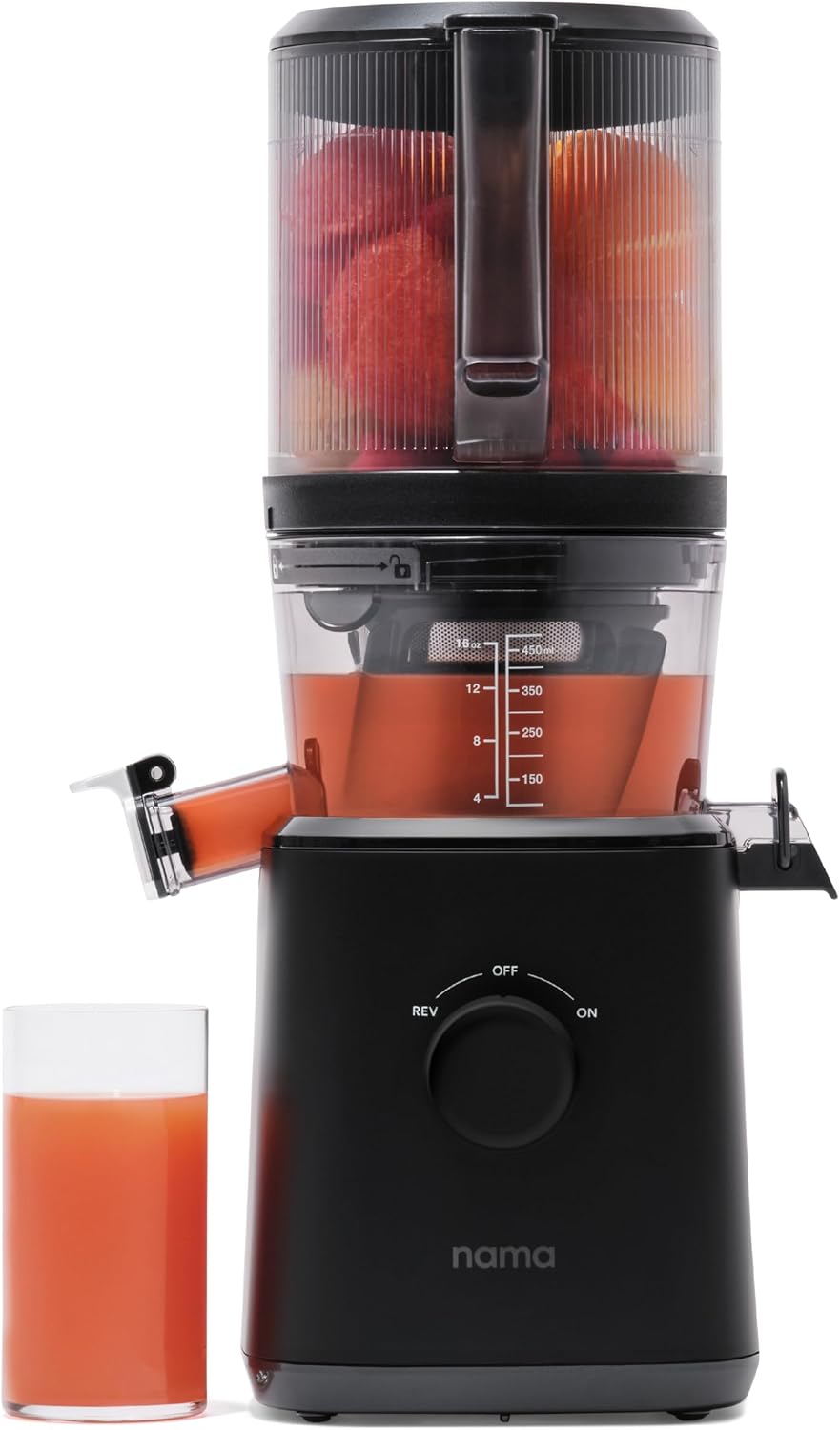 NAMA Cold Press Juicer - Hands-Free Self-Feeding Hopper with 15-Year Warranty - J2