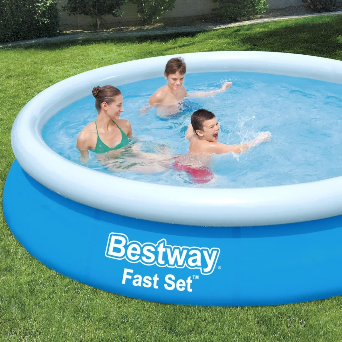Bestway Fast Set 12ft x 30in Round Inflatable Above Ground Pool Set with Filter Pump