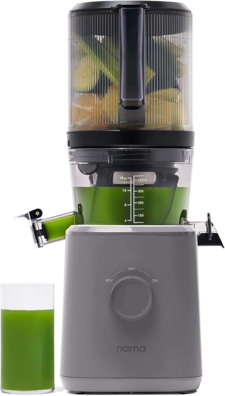 NAMA Cold Press Juicer - Hands-Free Self-Feeding Hopper with 15-Year Warranty - J2