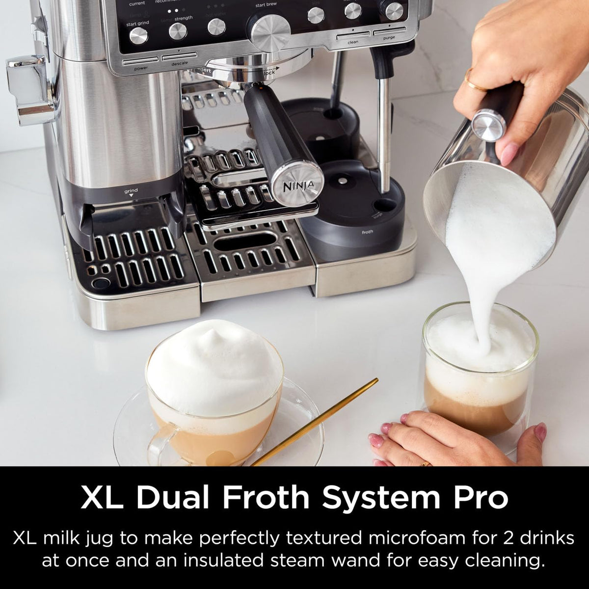 Ninja Luxe Café Pro Series 3-in-1 Espresso & Coffee Machine ES701UK, Black & Stainless Steel