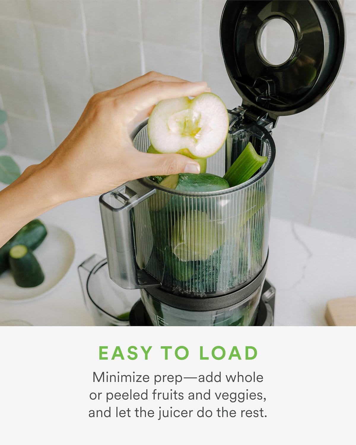 NAMA Cold Press Juicer - Hands-Free Self-Feeding Hopper with 15-Year Warranty - J2