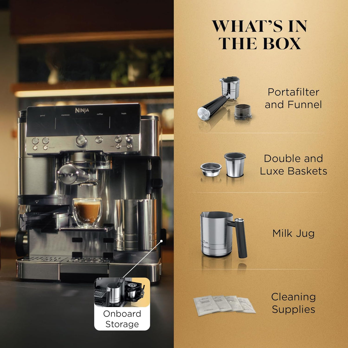 Ninja Luxe Café Premier Series - 3-in-1 Espresso Machine with Barista Assist Technology - ES601UK