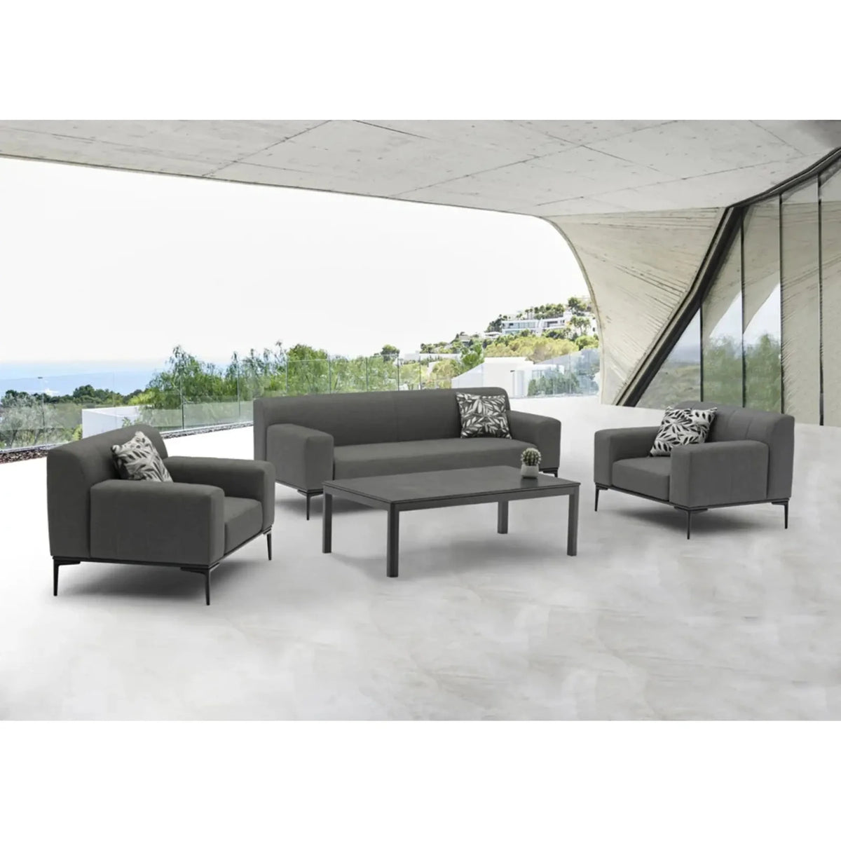 Whiteline Modern Living Ashton 4-Piece Outdoor Collection