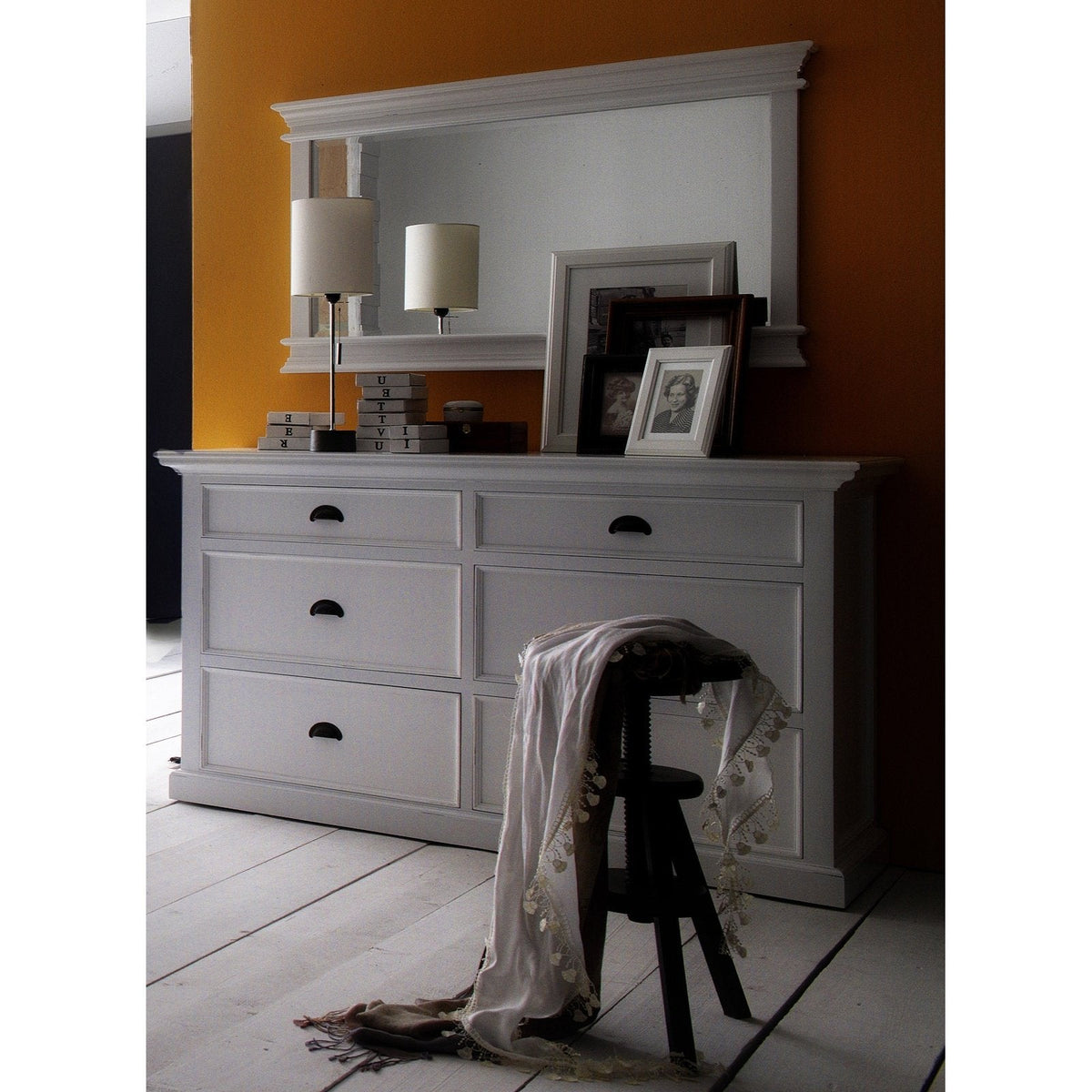 NovaSolo Halifax 6 Drawer Double Dresser in Pure White Dresser B182