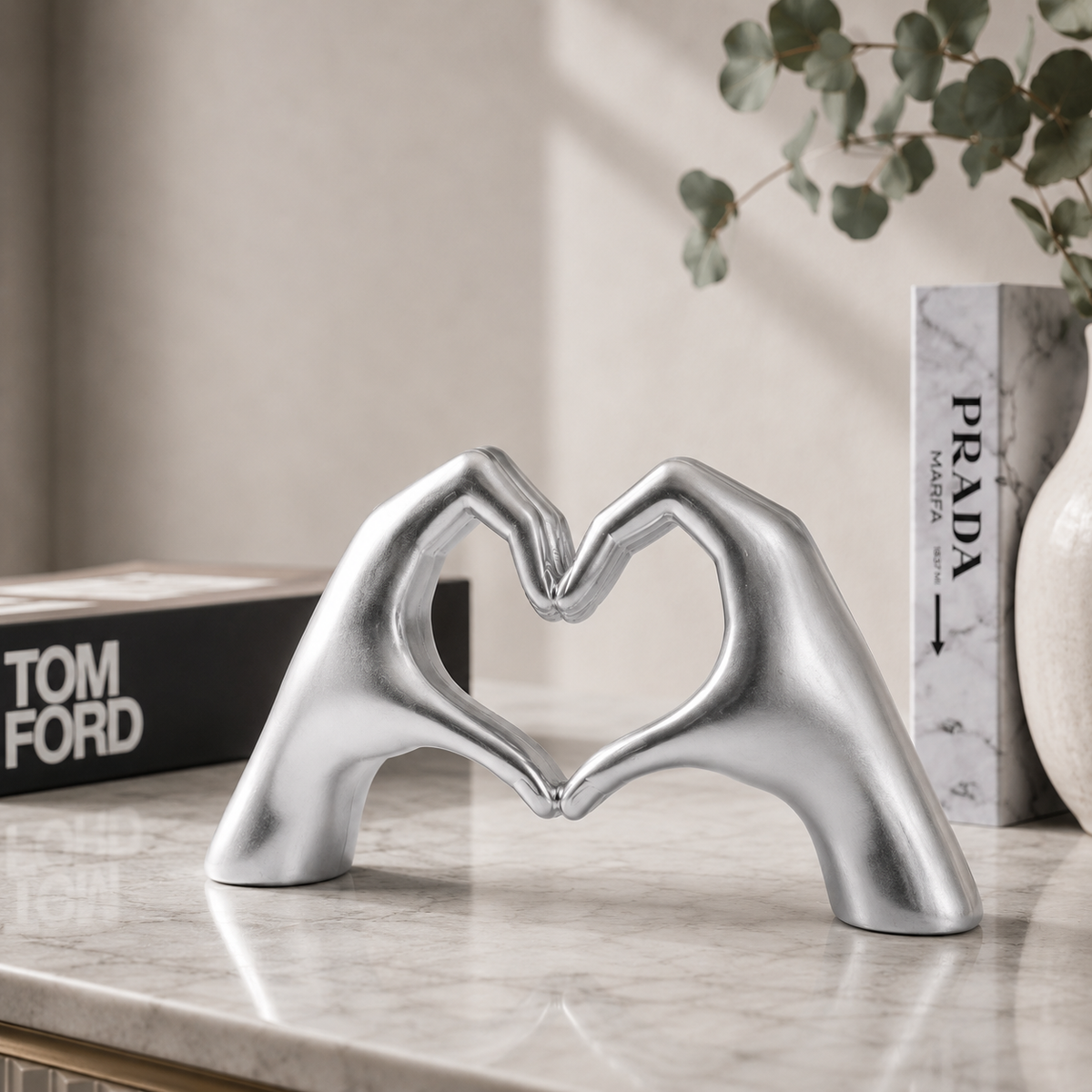 Heart Hands Sculpture