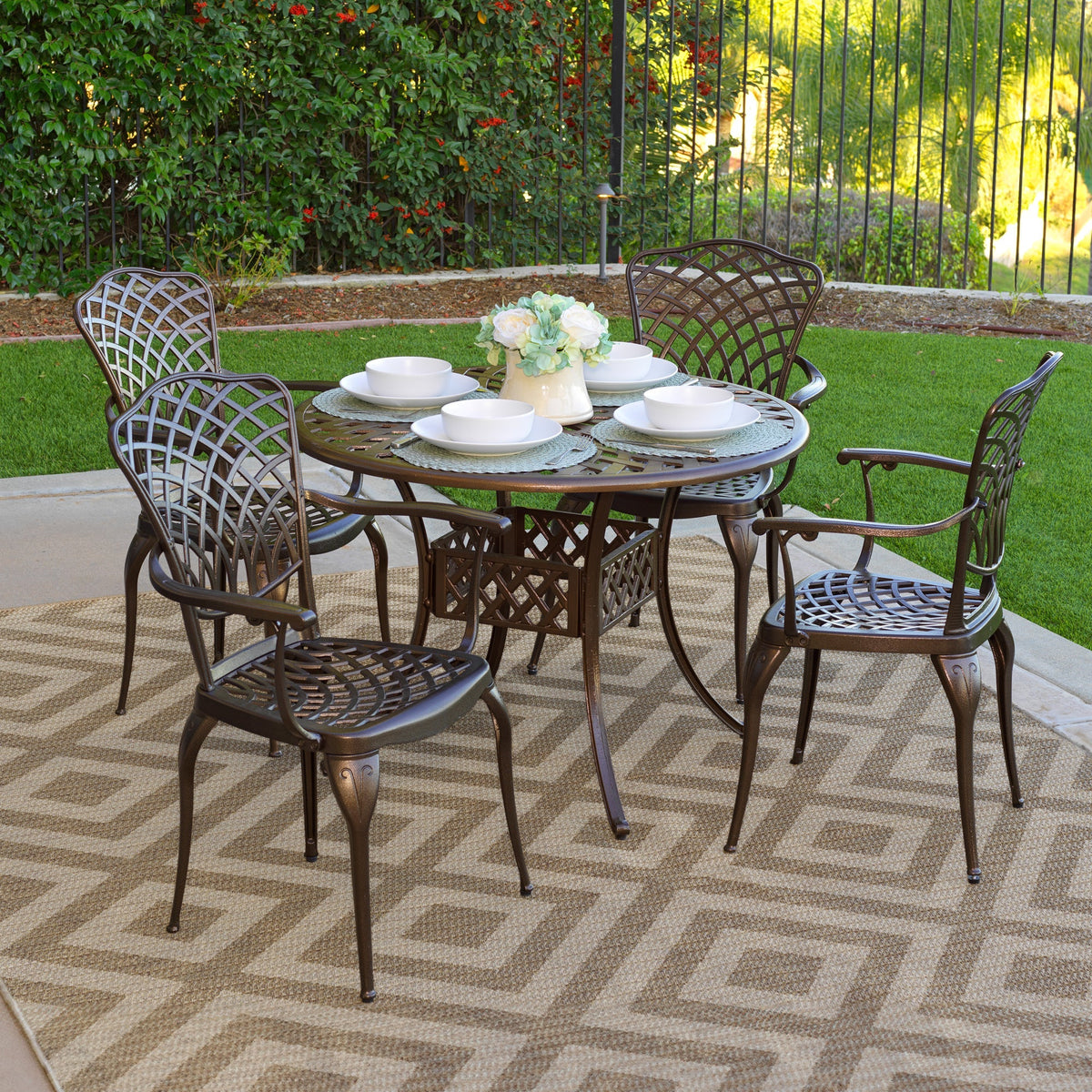 Kinger Home Arden 5-Piece Outdoor Dining Set for Patio