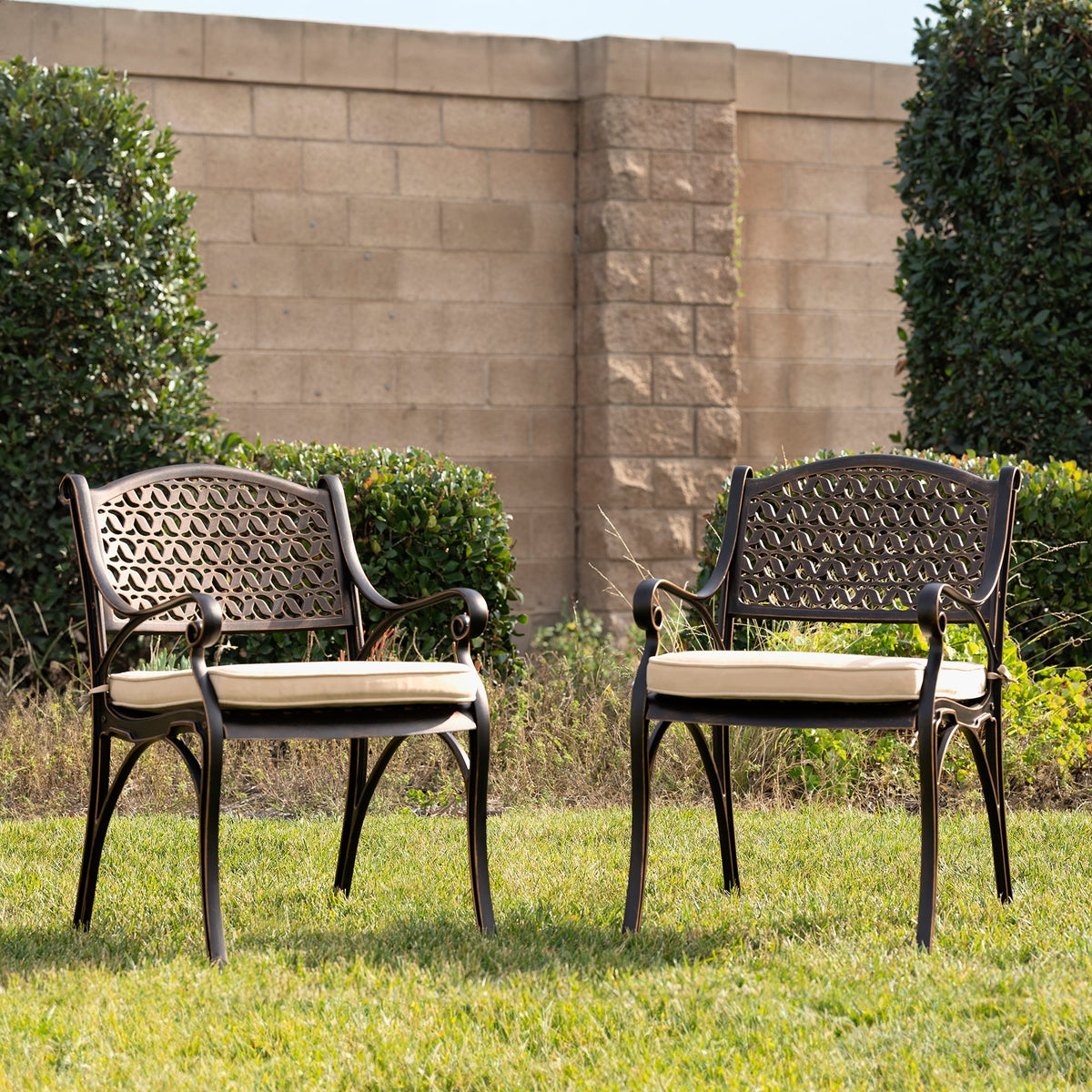 Kinger Home Harmon 2-Piece Outdoor Dining Chair Set for Patio
