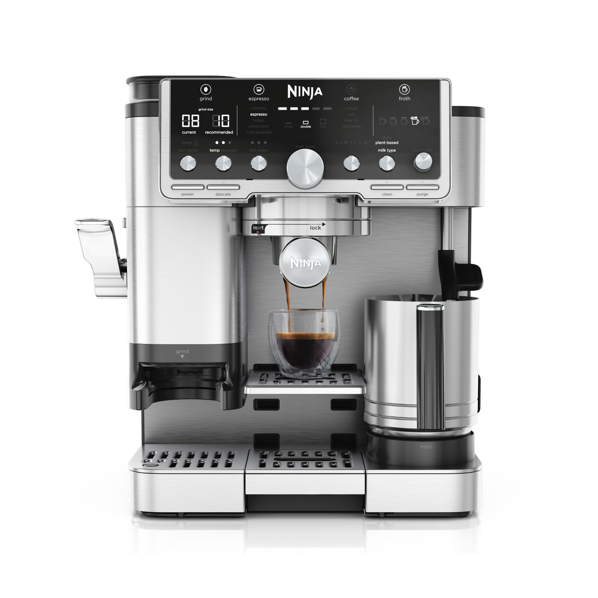 Ninja Luxe Café Pro Series 3-in-1 Espresso & Coffee Machine ES701UK, Black & Stainless Steel