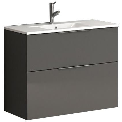 Eviva Galsaky 28" Modern Bathroom Vanity Wall Mount with White Integrated Porcelain Sink