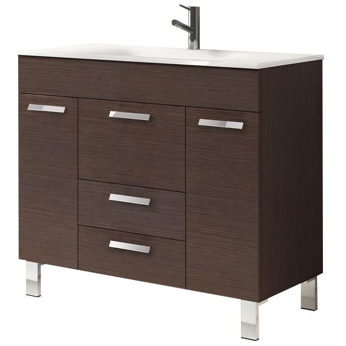 Eviva Venus 36" Modern Bathroom Vanity Wall Mount with White Integrated Porcelain Sink