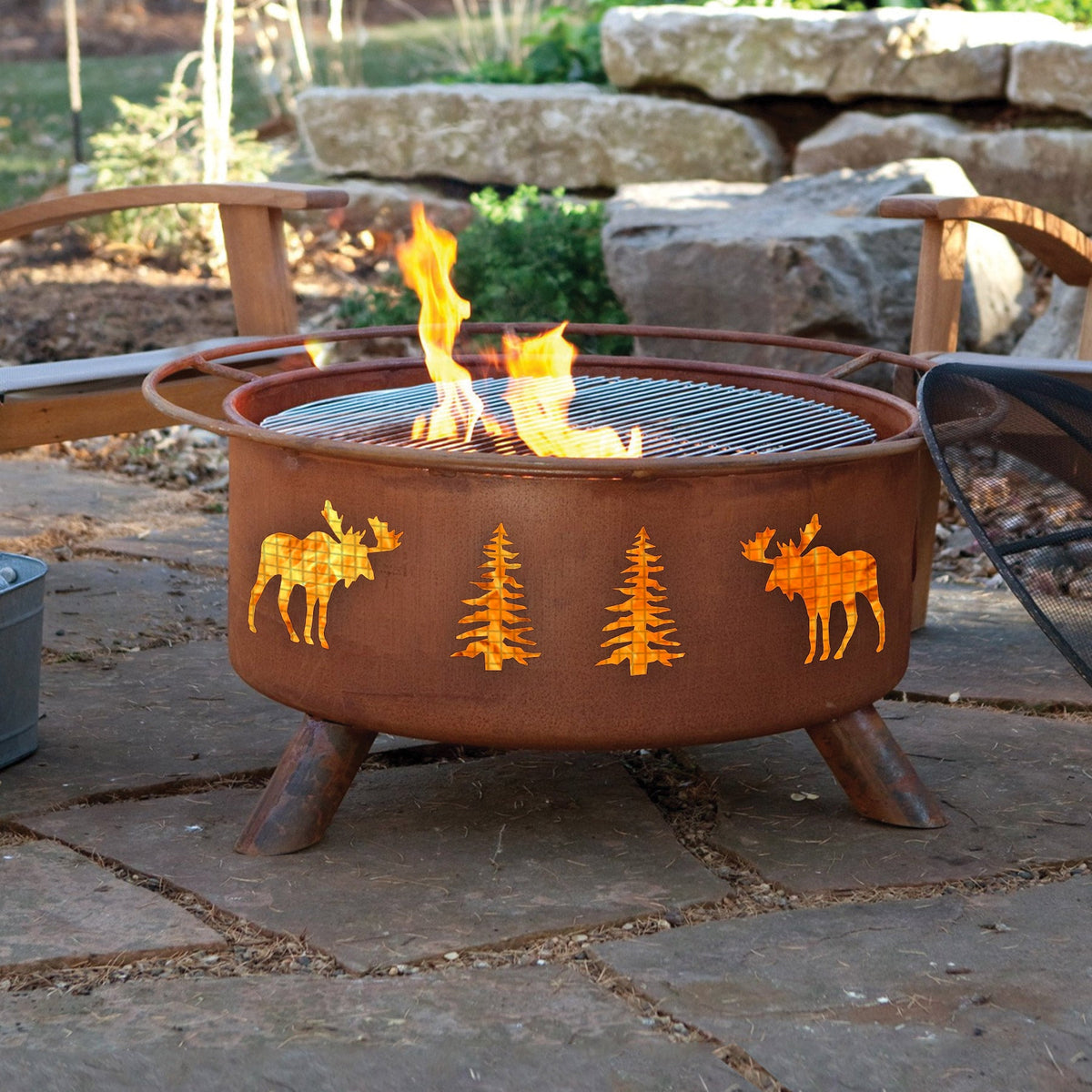 Patina Products Moose & Trees Fire Pit F108